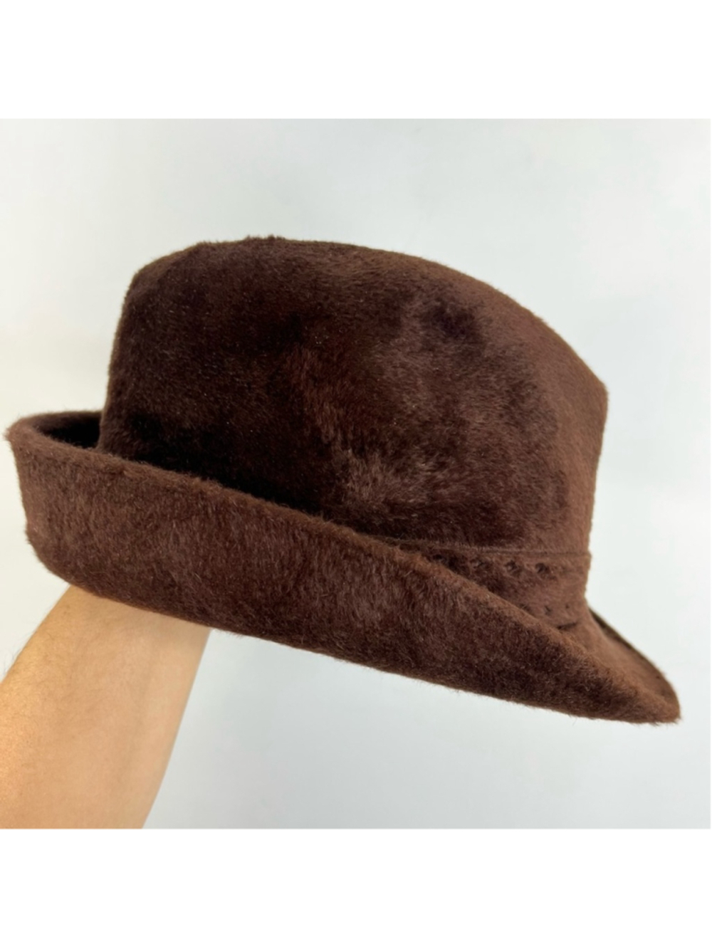 Rare vintage 50s 60s Biltmore Canadian beaver brown fuzzy winter fedora hat 7 - Picture 5 of 16